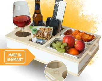 Couchbar Snackbox Lets Chill - inkl. zwei Snackschalen und Getränkehaltern für den perfekten Couchabend und als Geschenk für Paare geeignet