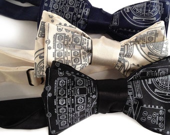 Astronaut Bow Tie. Apollo Cockpit Diagram, space exploration, men's bowtie. Nerd wedding, fathers day, NASA bow tie, aerospace engineer grad