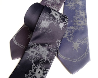 Doctor gift, Biology. Neuron Print, necktie. Brain chemistry, medical student gift. Neuroscience, neurologist, brain surgeon, psychologist