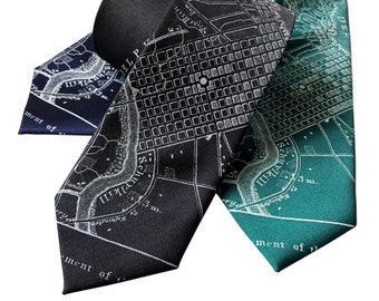 Philadelphia City Map Necktie. City of Philadelphia Map Tie. Pennsylvania Map men's tie. Philly gift, Historic Philadelphia Wedding