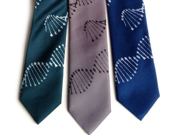 DNA Necktie. DNA double helix human genome mens tie. Molecular biologist gift, graduation gift, science teacher gift, genetic research gift