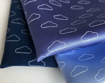 Wolkenpochet. Klein pluizig wolkje, bedrukt pochet. Cloud computing, IT'er, meteorologie, weerman, stormjager, Bob Ross