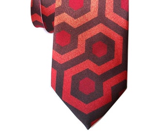 The Shining Inspired Necktie, Overlook Hotel Carpet Pattern, printed tie. Gift for horror movie fan, Stanley Kubrick fan, Stephen King fan