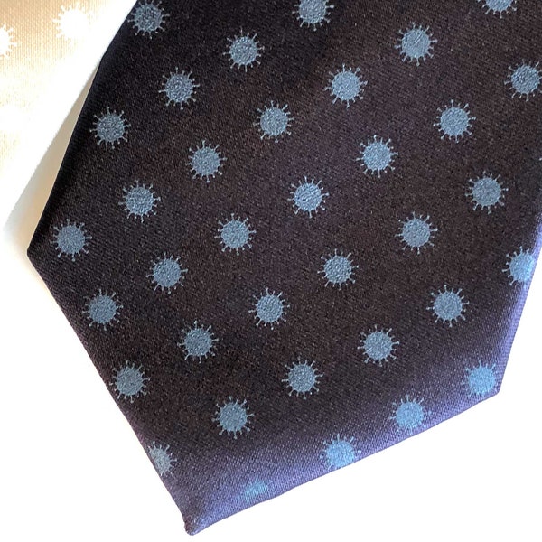 Virus Print, Silk Necktie. Corona tie, go viral tie. Coronavirus tie. Infectious disease research, gift for doctor, medical school grad, men
