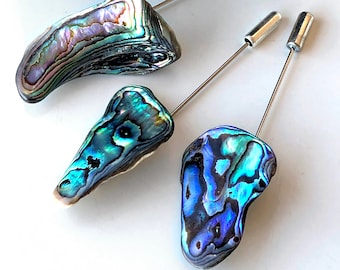 Regenbogen Abalone Anstecknadel, irisierende Paua Muschel Brosche. Damen oder Herren Boutonniere, Hochzeit Anstecknadel, Hutnadel, Strandhochzeitszubehör