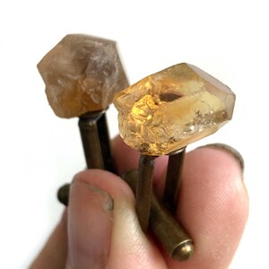 Natural Citrine Cufflinks. Real Citrine from Zambia, raw citrine crystal cufflinks. November birthday men, gift for him, gemstone cufflinks