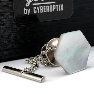 Abalone Tie Tack, Mother of Pearl Tie Pin. Iridescent tie tack, Father of The Bride, groom&#39;s wedding tie tack, 1st Anniversary gift for men