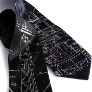 Project Merkur Krawatte, NASA Krawatte. Lehrer für die Wissenschaft Geschenk, Space Age, Erforschung des Weltraums, Mid Century Space Geschenke, Rocket Science Seidenkrawatte