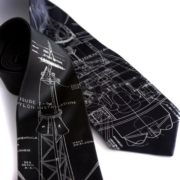 Project Mercury Tie, NASA Necktie. Science Teacher gift, Space age, Space exploration, Mid Century Space gifts, Rocket science silk necktie