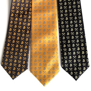 Bitcoin Necktie BTC Crypto Men&#39;s Tie Internet Money Cryptocurrency ICO Bitcoin Miner Blockchain Virtual Currency finance day trader hacker