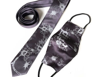 Black and Gray Neuron Wearable Art Tie