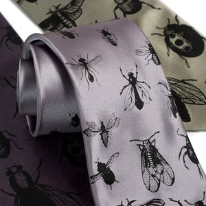 Insect Necktie. Buggy code, geek gift, entomology, pest control. Bug print tie. Entomologist gift, gift for science teacher, biology teacher sage