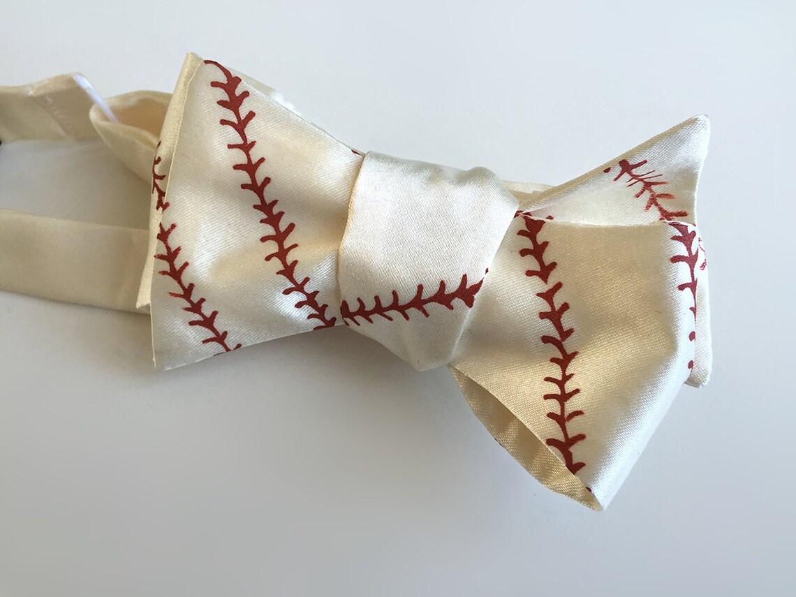 Baseball Bow Tie. Baseball Stitching Print Men's Bowtie. Etsy