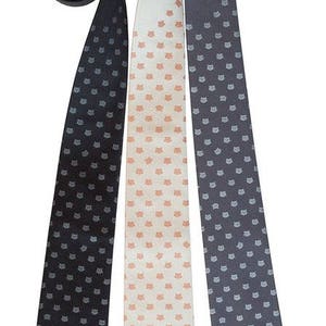 Cat Print Tie, cat dad gift. Polka dot silk tie. Cat lover gift men, Kitten Face tie, pet groomer, gift for vet, veterinarian, cat rescue image 4