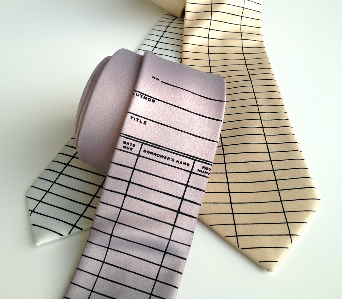Tie Elibrary Library Tie. Library Card, Check Out Card / Date Due Slip, Men's Tie ...