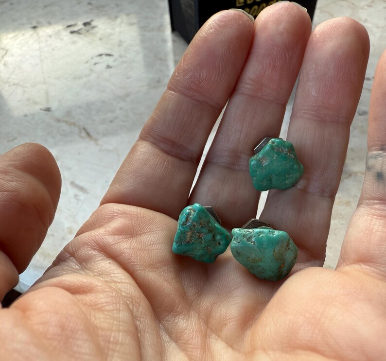 Turquoise Tuxedo Studs. Blue green, stone shirt stud set of 3, 4 or 5 buttons. Alternative formal tux studs for the groom, men's formalwear image 10