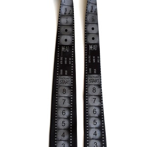 Movie Film tie, Filmmaker gift. Academy Film Leader necktie. Director, producer, film student, actor gift. Black tie. Film noir, film school image 3