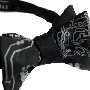 Circuit Board bow tie. Self tie bow tie, freestyle & adjustable. Geek gift, electrical engineer gift, computer science graduation gift image 3