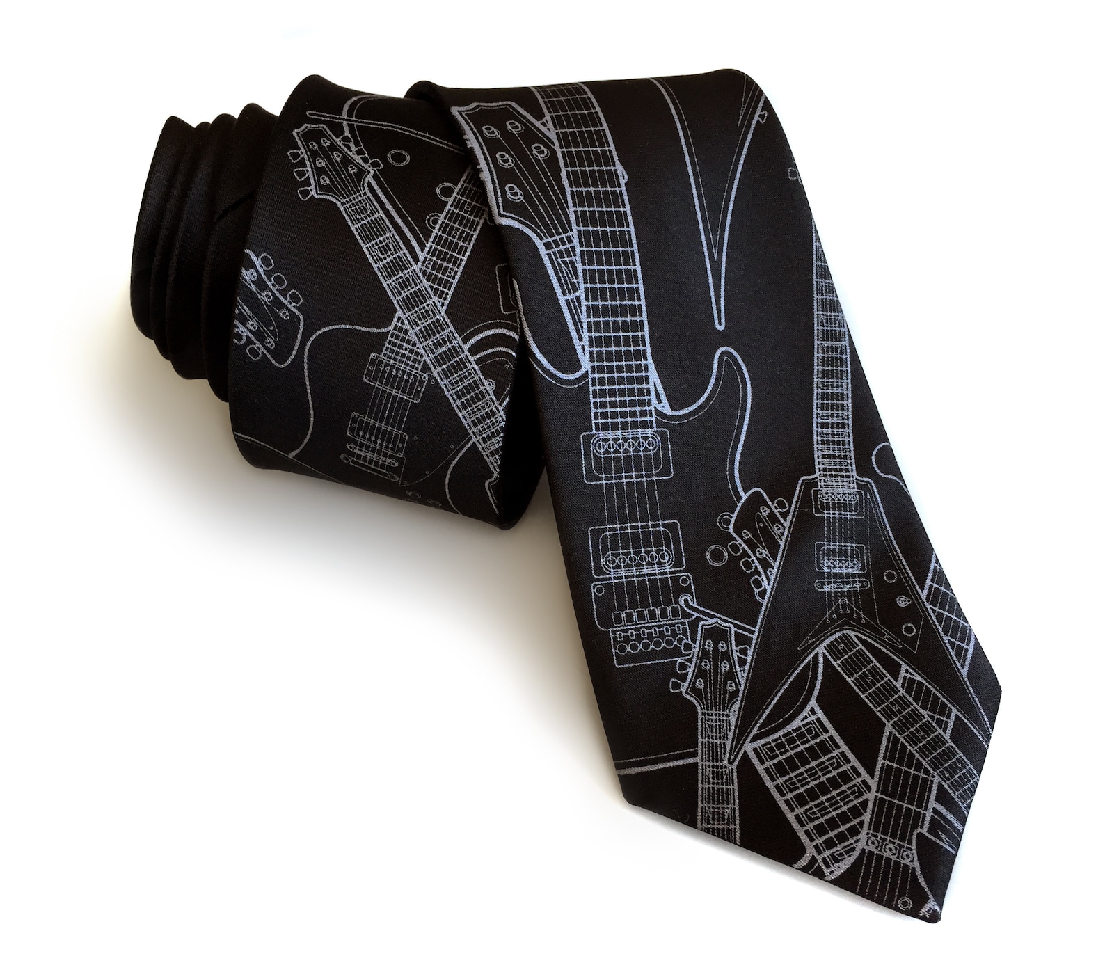Electric Guitar Necktie Metal Guitar Tie Guitar Teacher Gift Etsy