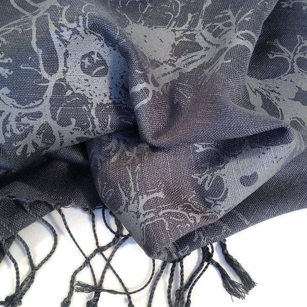 Axon & Dendrite Neuron Linen-Weave Pashmina Scarf. Brain Anatomy, Nervous System, Brain Cell Scarf. Gift for Neurologist, Neuroscience Gift