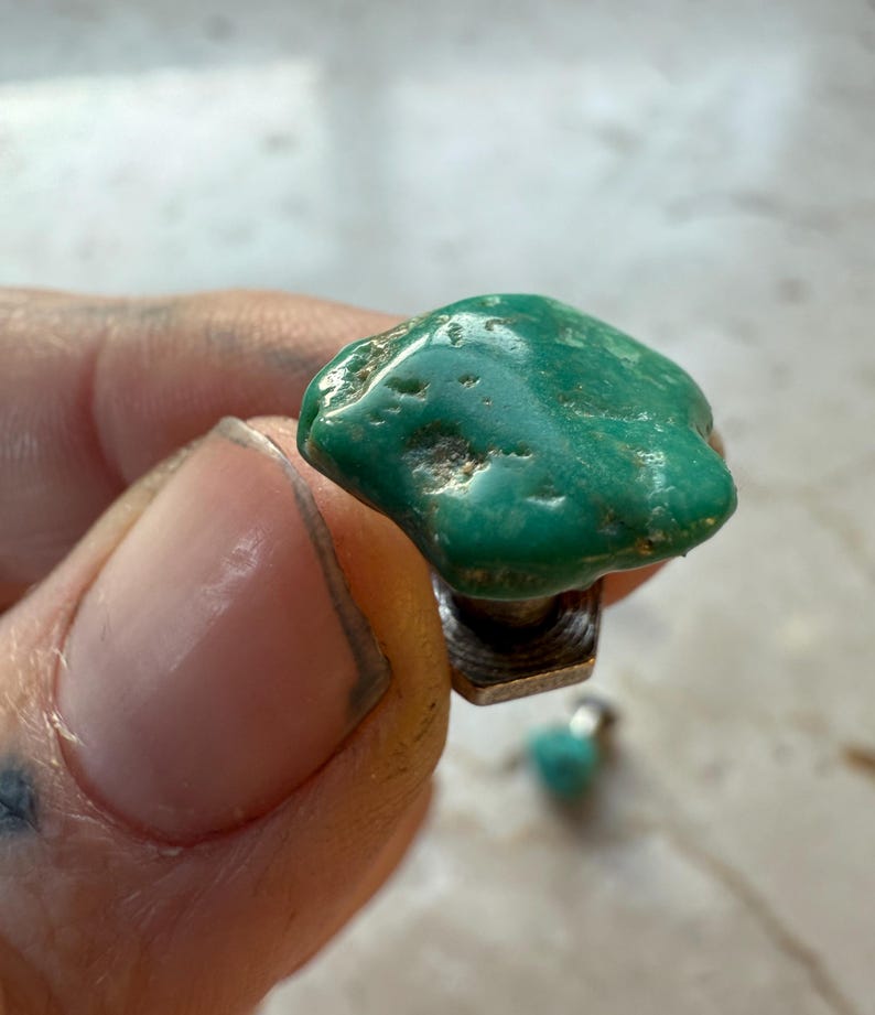 Turquoise Tuxedo Studs. Blue green, stone shirt stud set of 3, 4 or 5 buttons. Alternative formal tux studs for the groom, men's formalwear image 14