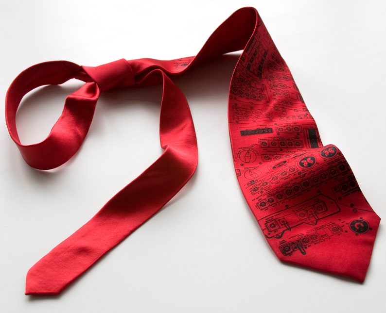 Apollo Cockpit men's silk necktie. Rocket science image 6
