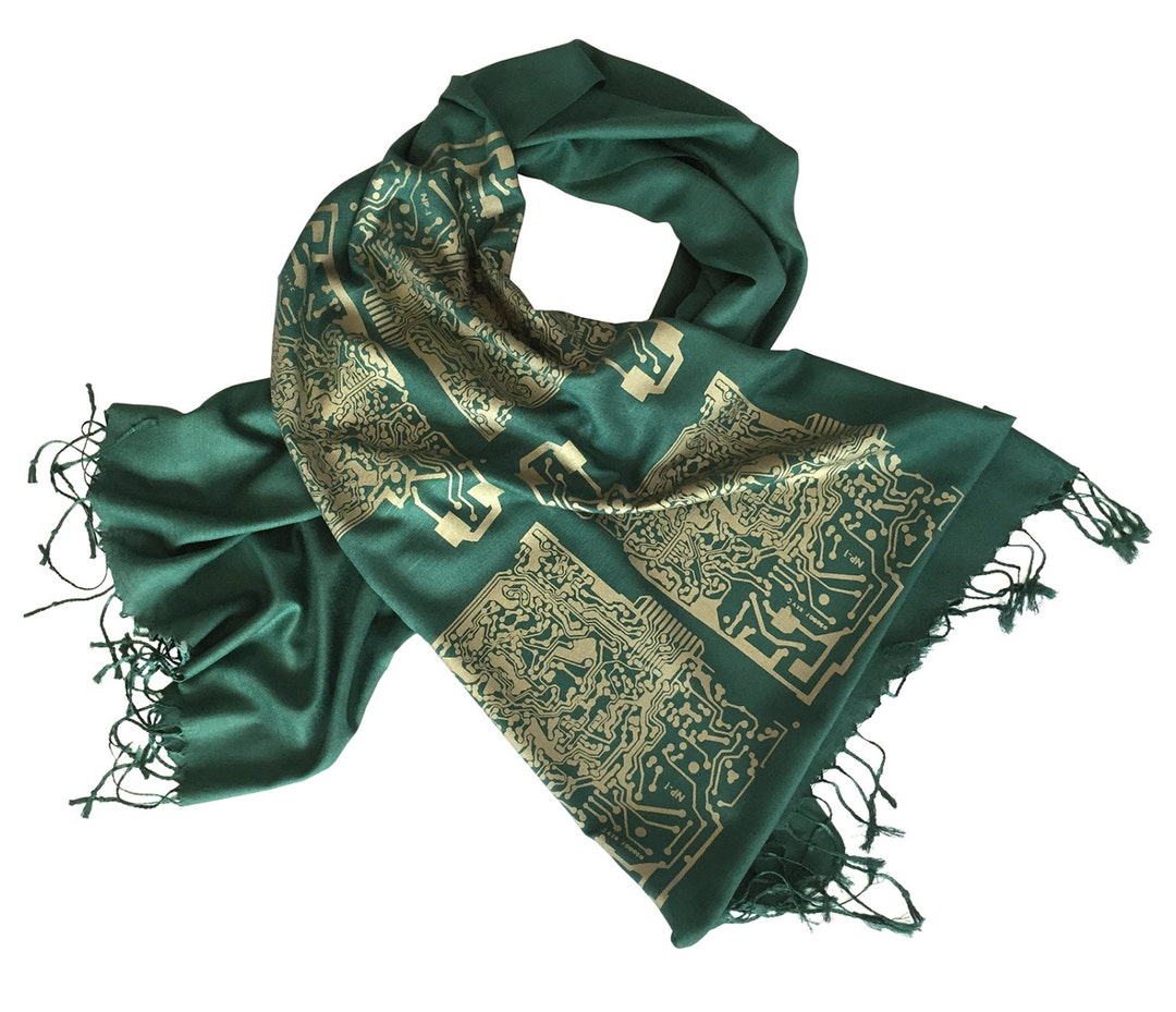 Computer Science Scarf For Graduation Circuit Board Scarf, Women or Men. Bamboo Pashmina. Science Teacher ...