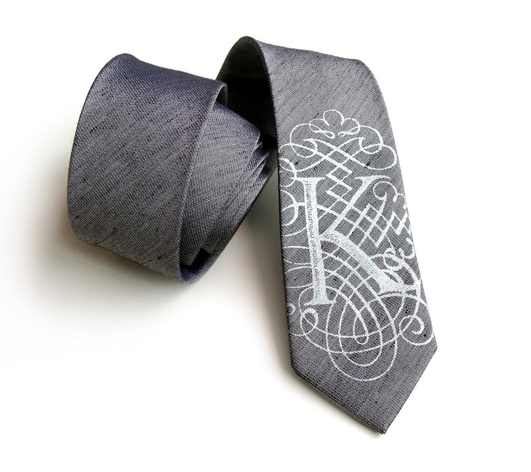 Personalized Mens Tie. Initial Necktie Custom Monogram Tie. Etsy