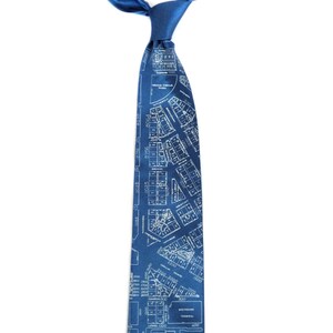 Detroit Map Necktie. Shop local, ships from Detroit. Campus Martius & Woodward Silk tie. Made in Michigan. image 4