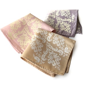 Pañuelo de bolsillo de damasco. Pañuelo rústico y elegante para hombre serigrafiado. Color de tela y estampado a elección. Regalo perfecto para padrinos de boda.