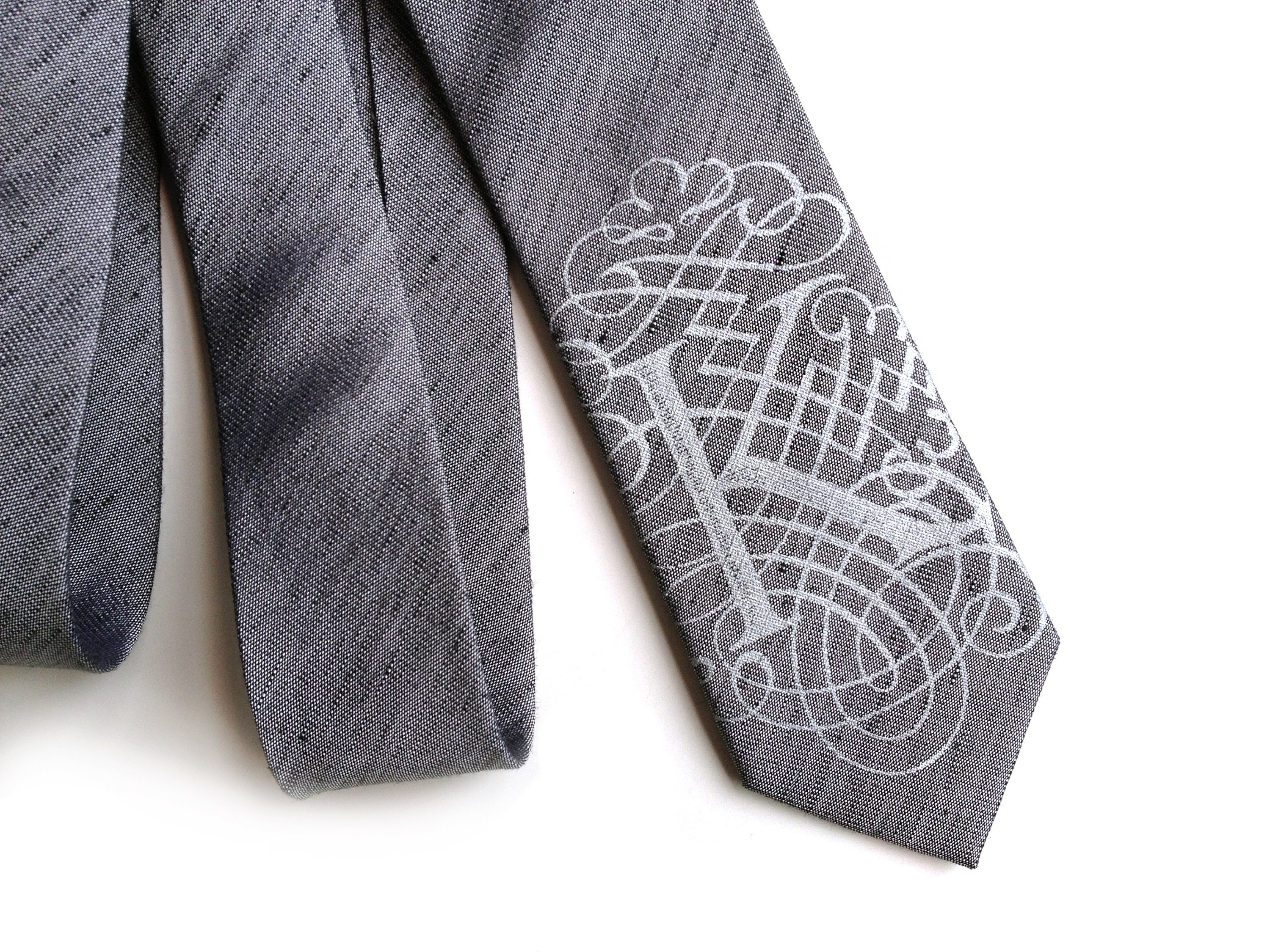 Personalized Mens Tie. Initial necktie custom monogram tie. Etsy