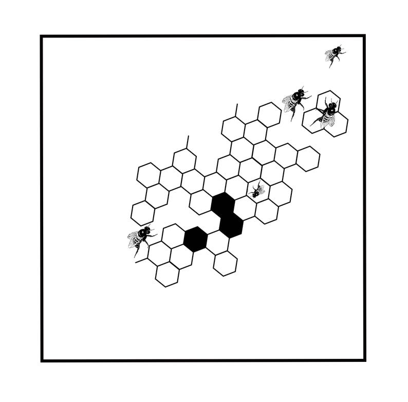 Bienentasche quadratisch, BienenstockTasche quadratisch. Honigbienen, Bienengeschenke, Honigwaben Herren hanky. Bienenzucht, Bienenhaus Geschenk, Bienenmotiv Hochzeit Bild 7