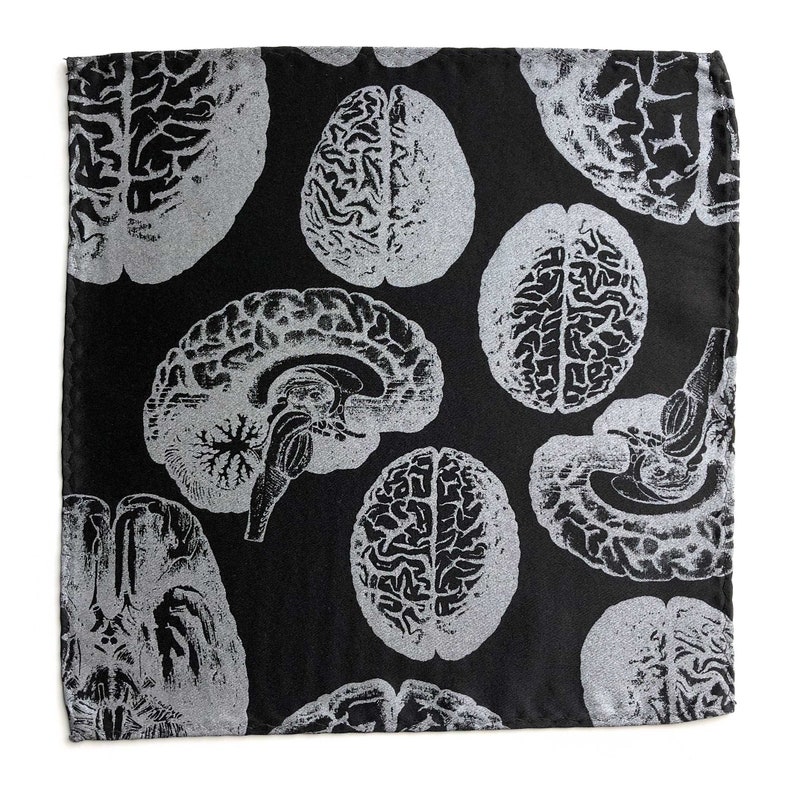 brain surgeon psychologist med school graduation Neuroscience gift brain hemispheres hanky Anatomical Brain Pocket Square neurology