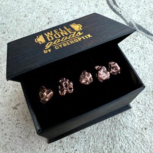 Copper Nugget Shirt Studs, tuxedo stud set, gift for him. 3, 4 or 5 raw stone tux buttons for the groom, unique men's formalwear image 4
