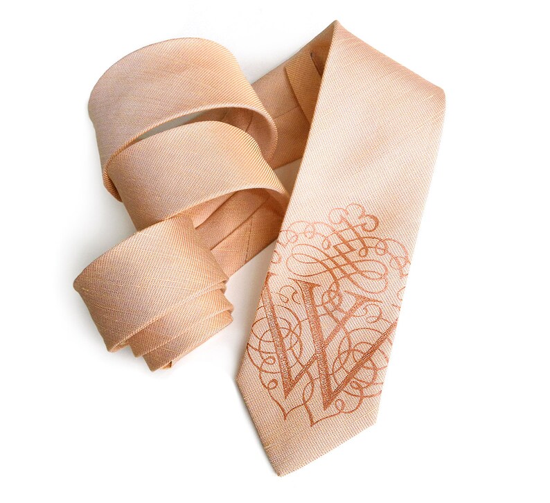 Personalized Mens Tie. Initial necktie custom monogram tie. Etsy