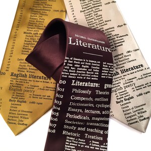 Literary Necktie. Dewey Decimal library classification for Literature. English teacher, librarian, writer, bookworm, author, reading gift. image 6