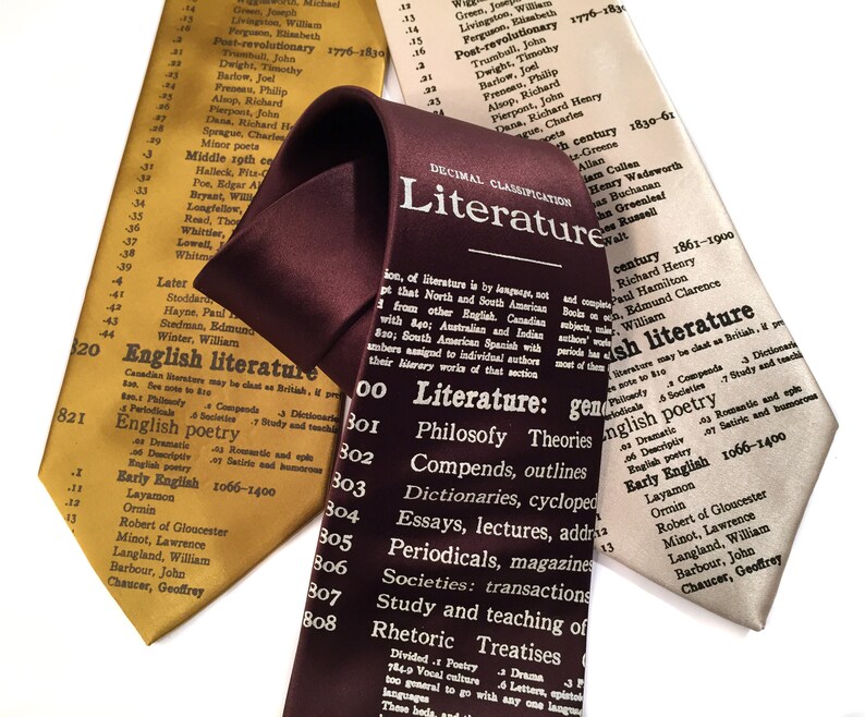 Literary Necktie. Dewey Decimal library classification for Literature. English teacher, librarian, writer, bookworm, author, reading gift. image 6