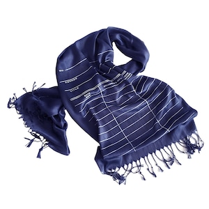 Wavy Lines Scarf Accessoires Sjaals & omslagdoeken Sjaals Blue 