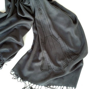 Bufanda SR-71 Blackbird. Regalos para pilotos de aviones Lockheed Blackbird. Pashmina con aspecto de lino. Regalos de la Fuerza Aérea, NASA, regalos militares para hombres o mujeres. imagen 2