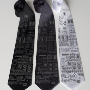 Apollo Cockpit Tie, Astronaut Necktie. NASA Necktie, rocket science tie, aerospace engineer gift, Space gifts for him, science teacher gift image 3