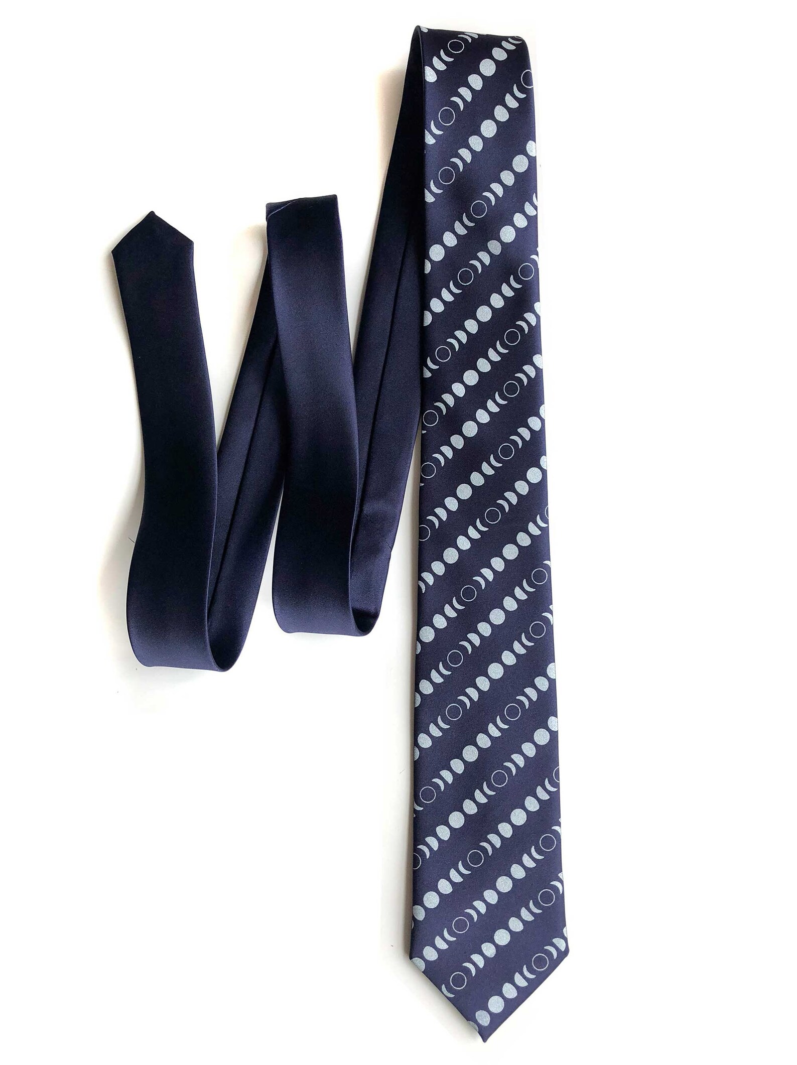 Moon Phase Necktie Night Sky polka dot tie. Moon Phases Tie. | Etsy