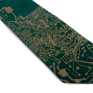 Circuit Board Tie. Short Circuit print, men's necktie. Geeky grad gift for men, Computer science, IT guy, computer programmer, engineer image 8
