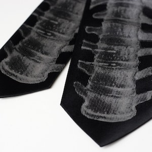 Chest X-Ray, Backbone Necktie. Sternum, Vertebrae tie. Heart surgeon gift, back surgery, men&#39;s silk tie healthcare gift, orthopedist gift