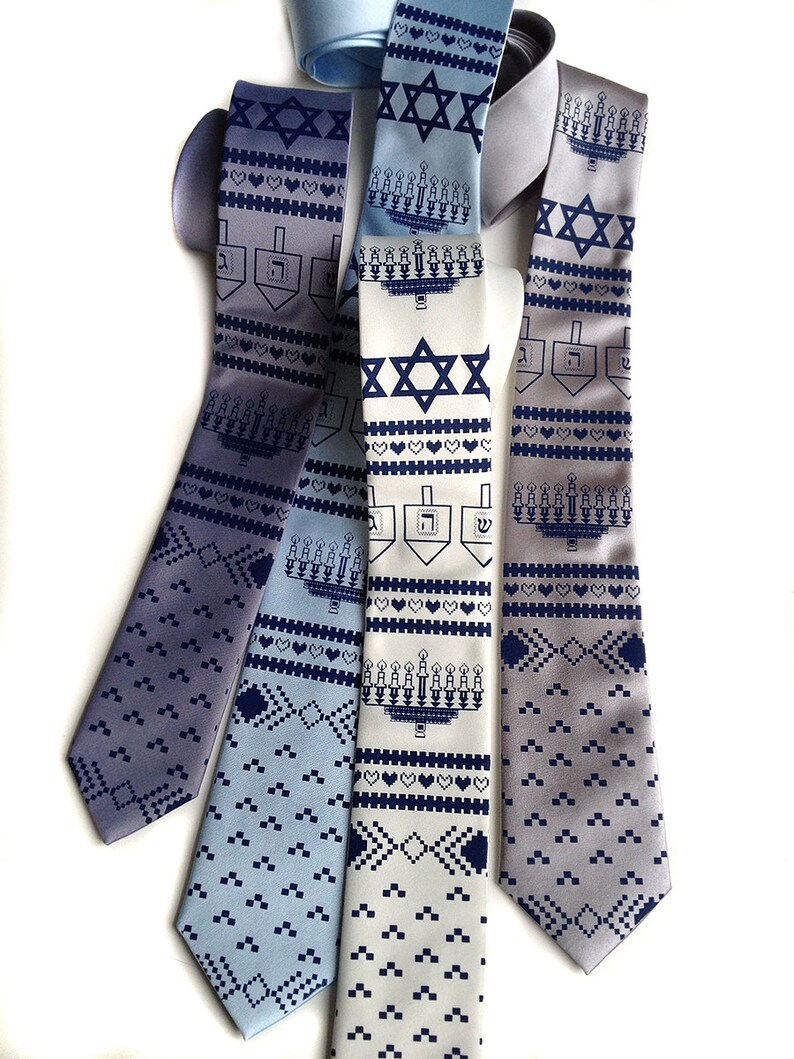 Funny Hanukkah Sweater Necktie. Hanukkah Tie. Jewish gifts for image 3