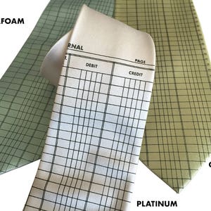 Accountant Necktie. Ledger Paper tie. Accounting gift, tax professional, CPA gift, tax preparer, bookkeeper gift tax season gift. Men's tie. image 2