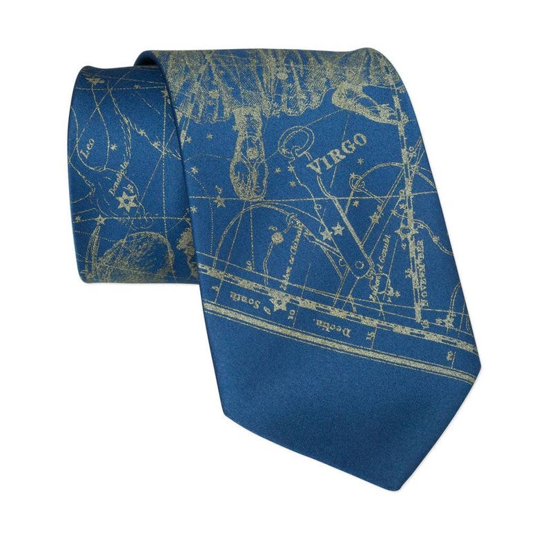 Star Map August birthday gift Zodiac Constellation Astronomy gifts Virgo Tie September Horoscope gift silk necktie Virgo birthday