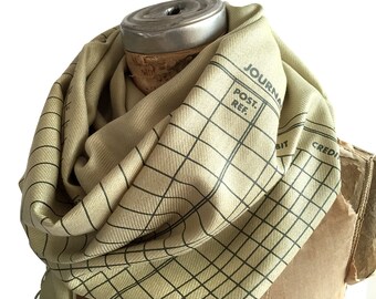 Accounting Scarf. Ledger Paper Print soft pashmina. Perfect accountant gift, CPA gift, tax preparer, tax attorney, bookkeeper.