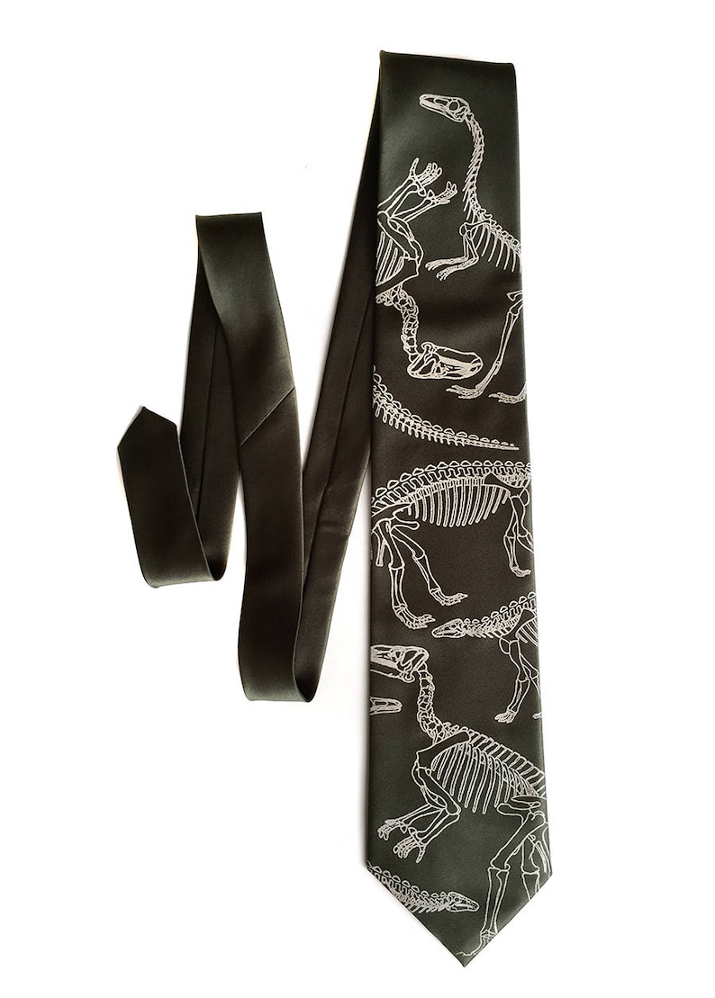 Dinosaur Bones Tie, Science gifts for him. Dinosaur Skeleton Men's Necktie. Dinosaur Tie Science teacher gift, gift for Paleontologist gift image 6