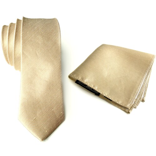 champagne linen tie