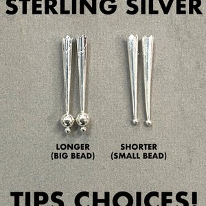 Sterling Silver Bolo Tie Tips - Have Us Upgrade Your Cyberoptix Bola Here! Traditional Southwestern Tapered Cord Ends With Bead